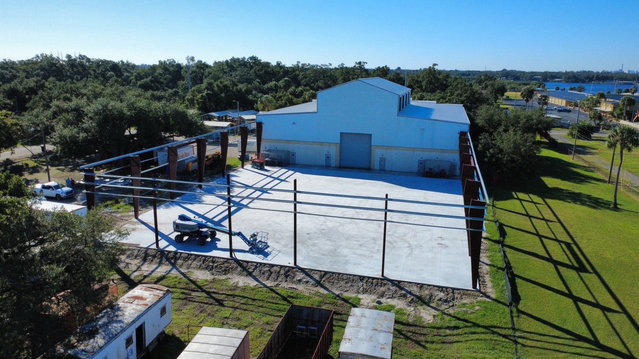Steel frame around slab