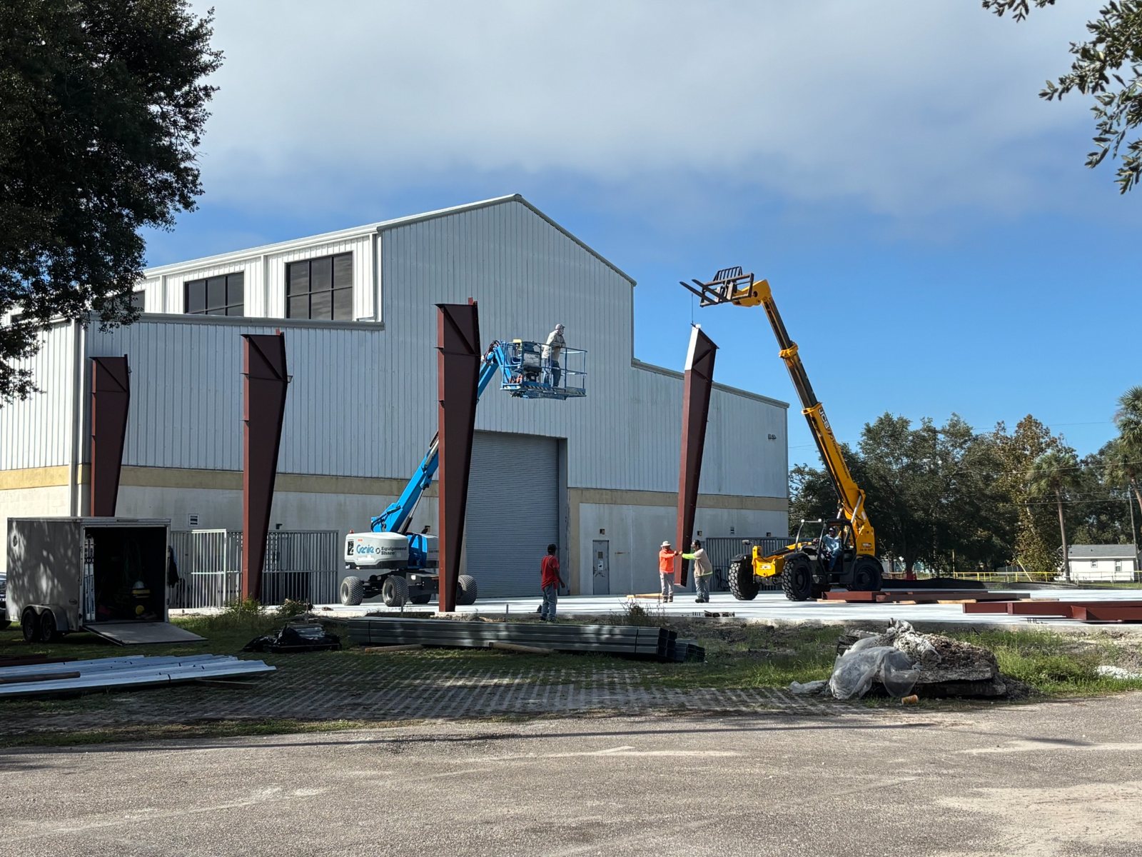 Structural steel erection work